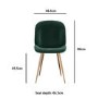 Aura Round White High Gloss Marble Dining Table with 4 Jenna Green Velvet Chairs with Gold Legs