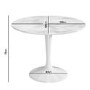 Aura Round White Faux Marble Dining Table with 4 Grey Velvet Dining Tub Chairs with Chrome Legs