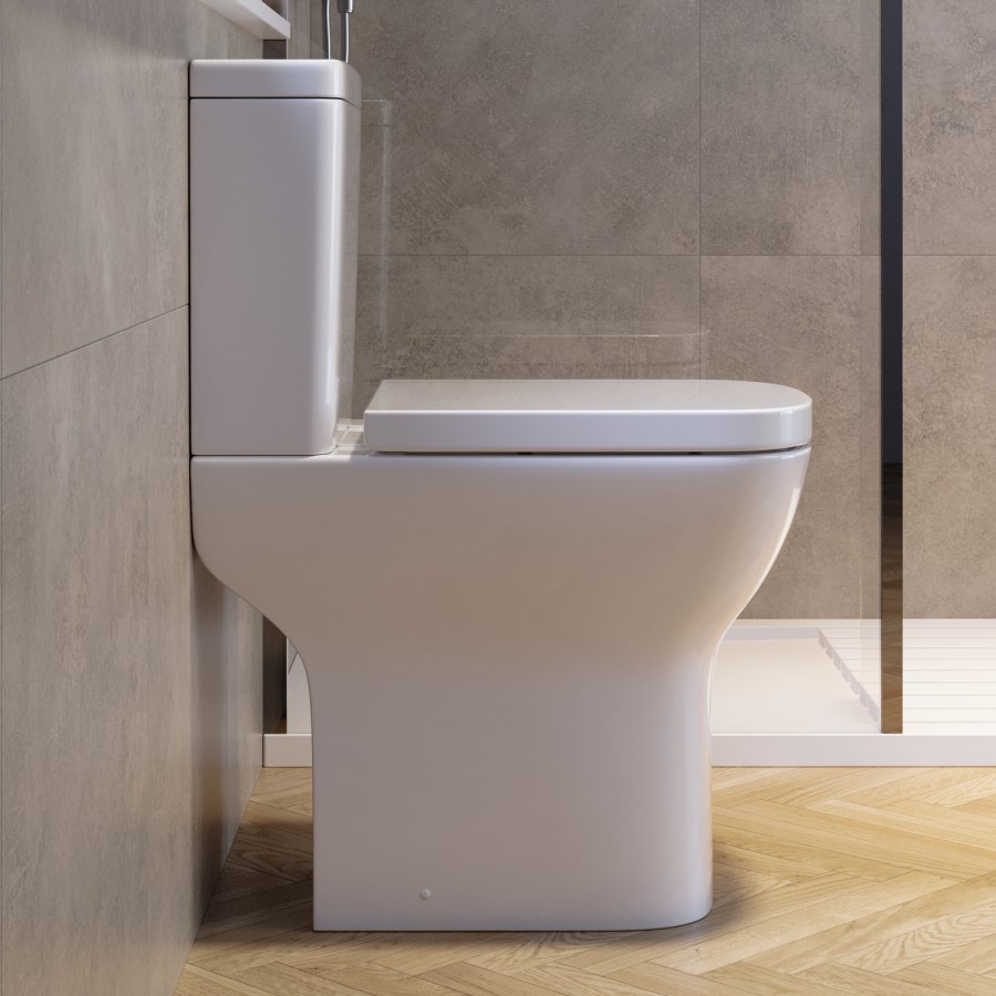 Close Coupled Rimless Open Back Comfort Height Toilet with Soft Close Seat - Austin