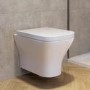 Wall Hung Rimless Toilet with Soft Close Seat, Brushed Brass Pneumatic Flush Plate, 1160mm Frame & Cistern - Austin