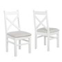 White & Oak Extendable Dining Set with 4 White Dining Chairs - Aylesbury