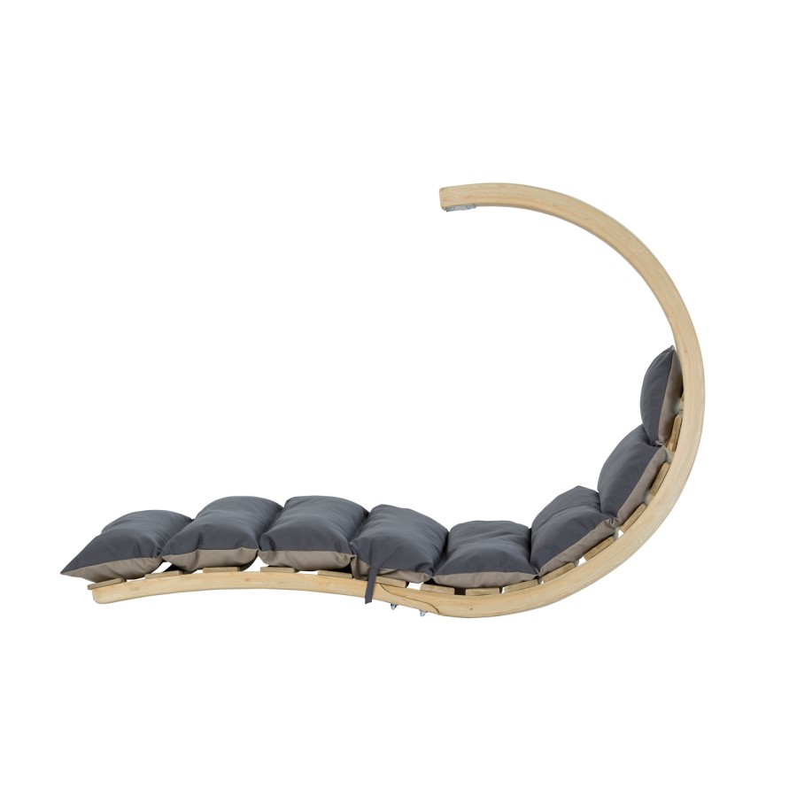 Outdoor Wooden Swing Lounger with Anthracite Grey Cushion
