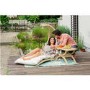 Outdoor Wooden Swing Lounger with Creme Cushion