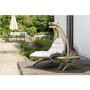 Outdoor Wooden Swing Lounger with Creme Cushion