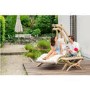 Outdoor Wooden Swing Lounger with Creme Cushion
