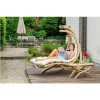 Outdoor Wooden Swing Lounger with Creme Cushion