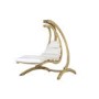 Outdoor Wooden Swing Lounger with Creme Cushion
