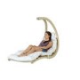Outdoor Wooden Swing Lounger with Creme Cushion