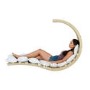 Outdoor Wooden Swing Lounger with Creme Cushion