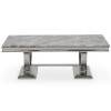 Grey Marble Dining Set with 180cm Table &amp; Grey Velvet Chairs - Seats 4 - Arianna