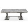 Grey Marble Dining Set with 180cm Table & Grey Velvet Chairs - Seats 4 - Arianna