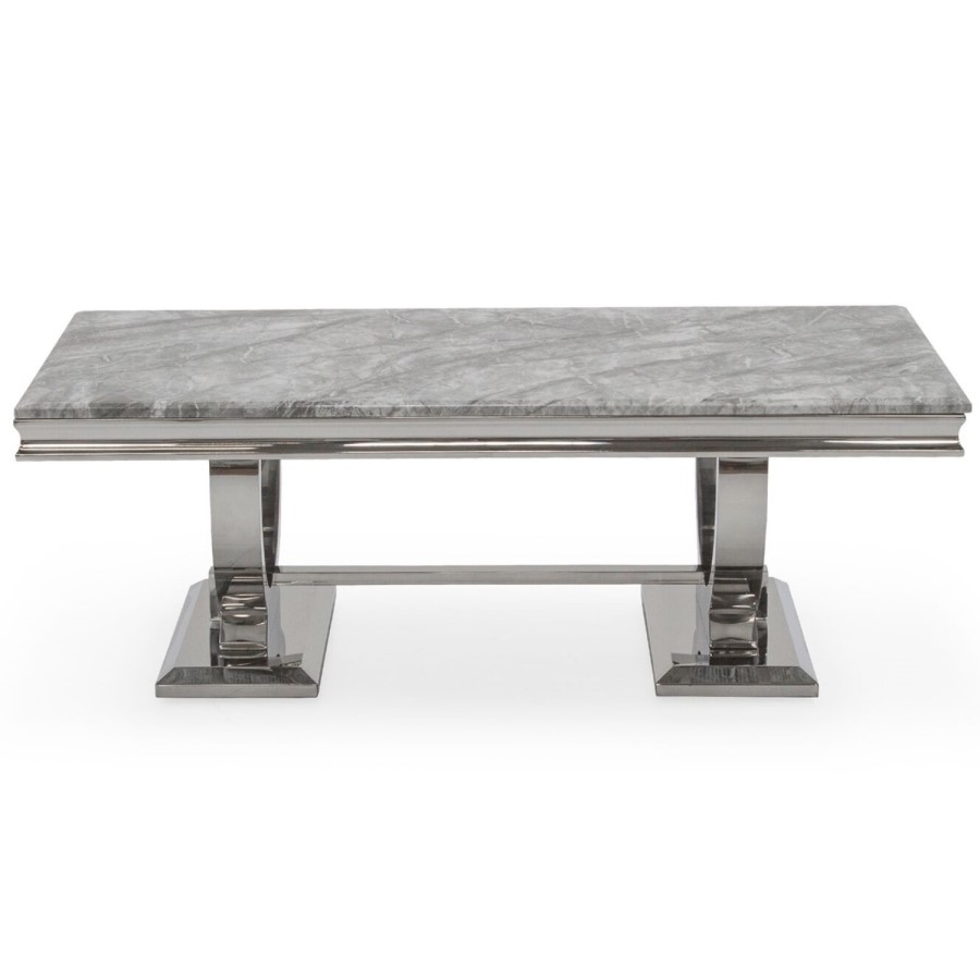 Grey Marble Dining Set with 180cm Table & Grey Velvet Chairs - Seats 4 - Arianna