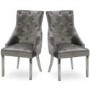 Grey Marble Dining Set with 180cm Table & Grey Velvet Chairs - Seats 4 - Arianna