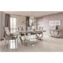 Grey Marble Dining Set with 180cm Table & Grey Velvet Chairs - Seats 4 - Arianna
