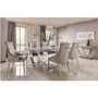 Grey Marble Dining Set with 200cm Table & 6 Velvet Chairs - Arianna