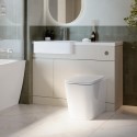 BUN/BALIV600BG/99239 1100mm Beige Left Hand Toilet and Sink Unit with Square Toilet and Chrome Fittings - Bali