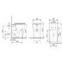 1100mm Beige Left Hand Toilet and Sink Unit with Square Toilet and Black Fittings - Bali