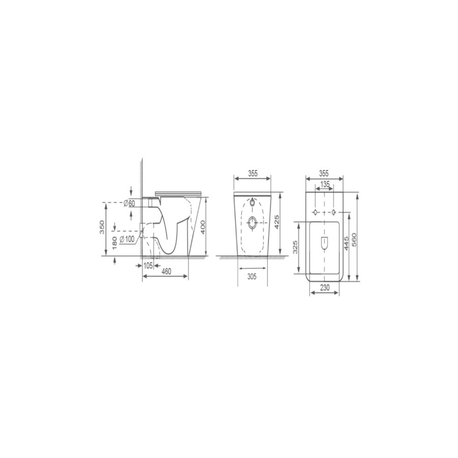 1100mm Beige Left Hand Toilet and Sink Unit with Square Toilet and Black Fittings - Bali