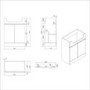 1100mm Beige Right Hand Toilet and Sink Unit with Black Fittings - Unit & Basin Only - Bali