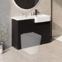 1100mm Black Right Hand Toilet and Sink Unit with Black Fittings - Unit & Basin Only - Bali