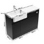 1100mm Black Toilet and Sink Unit Left Hand with Square Toilet and Chrome Fittings - Bali