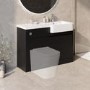1100mm Black Right Hand Toilet and Sink Unit with Chrome Fittings - Unit & Basin Only - Bali