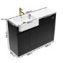 1100mm Black Left Hand Toilet and Sink Unit with Brass Fittings - Unit & Basin Only - Bali