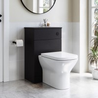 Grade A1 - 500mm Black Back to Wall Toilet Unit Only – Palma