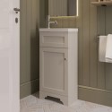 BUN/BAX392BG/97768 400mm Beige Freestanding Cloakroom Vanity Unit with Basin - Baxenden