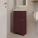 BUN/BAX392BR/98545 400mm Burgundy Freestanding Cloakroom Vanity Unit with Basin - Baxenden
