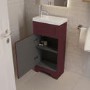 400mm Burgundy Freestanding Cloakroom Vanity Unit with Basin - Baxenden