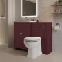 1100mm Burgundy Toilet and Sink Unit with Traditional Toilet - Baxenden