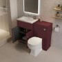 1100mm Burgundy Toilet and Sink Unit with Traditional Toilet - Baxenden