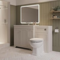 1400mm Beige Toilet and Sink Unit with Traditional Toilet – Baxenden
