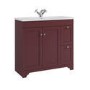 900mm Burgundy Freestanding Vanity Unit with Basin - Baxenden