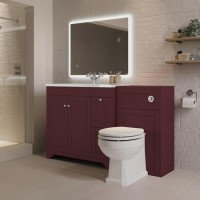 1400mm Burgundy Toilet and Sink Unit with Traditional Toilet - Baxenden
