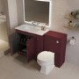 1400mm Burgundy Toilet and Sink Unit with Traditional Toilet - Baxenden