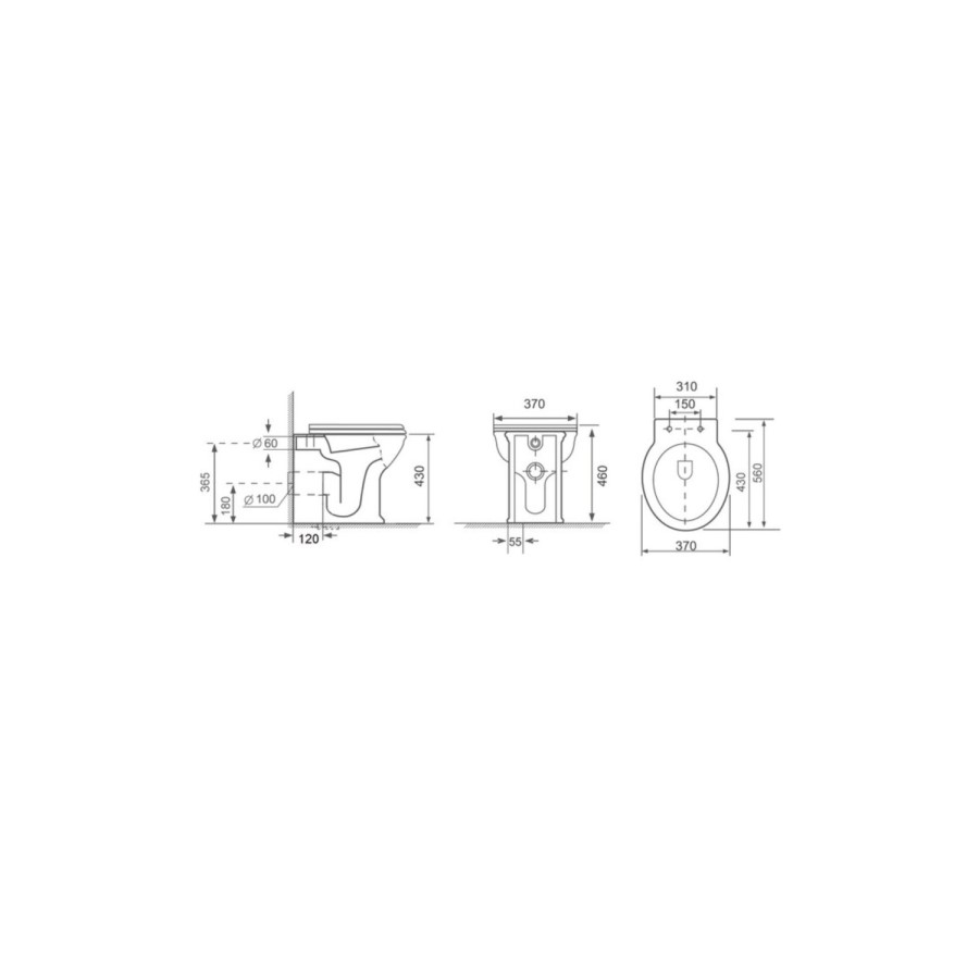 1400mm Burgundy Toilet and Sink Unit with Traditional Toilet - Baxenden