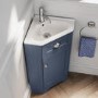 Grade A2 - 580mm Blue Corner Vanity Unit - Baxenden 