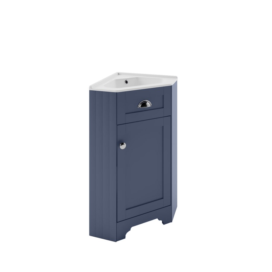 Grade A2 - 580mm Blue Corner Vanity Unit - Baxenden 