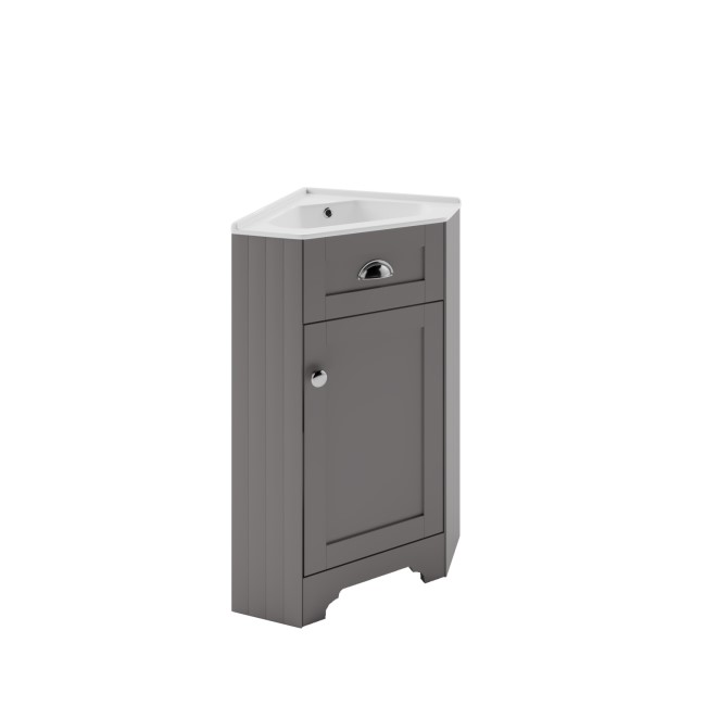 580mm Grey Corner Vanity Unit - Baxenden 