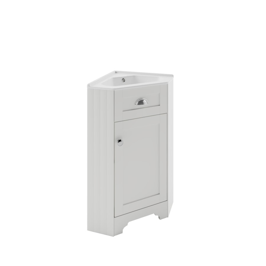 Grade A1 - 580mm White Corner Vanity Unit - Baxenden