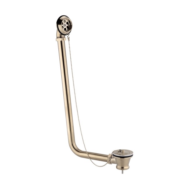 Grade A1 - Brushed Brass Exposed Bath Waste & Brushed Brass Exposed Bath Trap - Park Royal