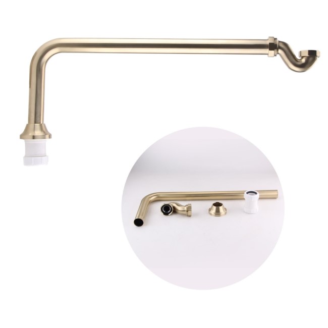 Grade A1 - Brushed Brass Exposed Bath Waste & Brushed Brass Exposed Bath Trap - Park Royal