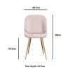 Jenna White Round Table &amp; 4 Chairs in Pink Velvet with Gold Legs