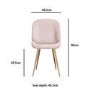 Jenna White Round Table & 4 Chairs in Pink Velvet with Gold Legs