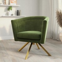 Green Velvet Swivel Accent Chair - Blaire