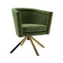 Green Velvet Swivel Office Chair without Wheels - Blaire