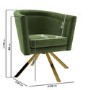 Green Velvet Swivel Office Chair without Wheels - Blaire