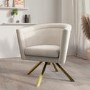 Cream Chenille Swivel Accent Chair - Blaire